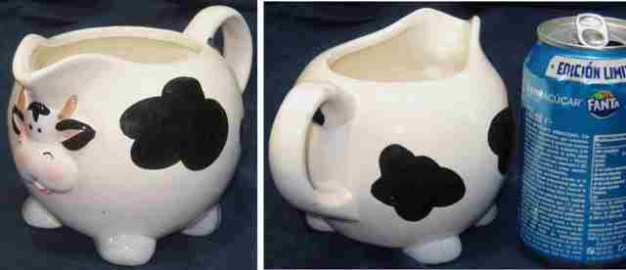 VACA JARRA DECORADA CERAMICA